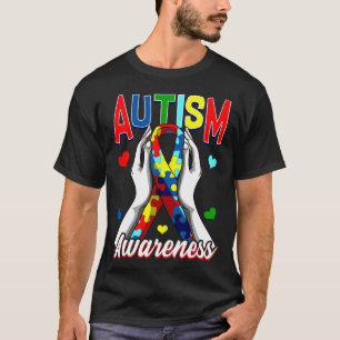 Camiseta Fita de Quebra-cabeça do Dia da Consciência do Aut