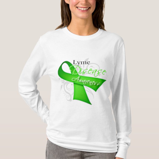 Camiseta Fita de rolo - consciência da doença de Lyme (Frente)