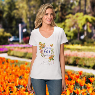 Camiseta Fita de Rosa Dourada 60º Aniversário
