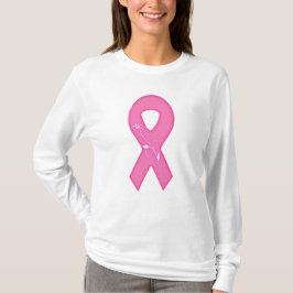 Camiseta Fita De Sensibilização Do Cancer Com Flor