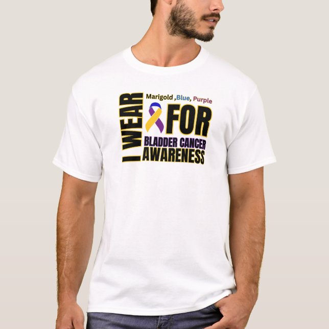 Camiseta Fita de Sensibilização do Cancer da Bexiga (Frente)
