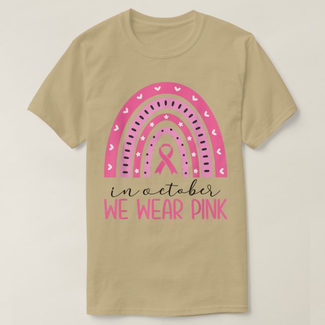 Camiseta Fita de Sensibilização do Cancer Outubro Vestimos  (Frente do Design)