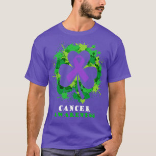 Camiseta Fita de Sensibilização do cancer Shamrock Saint Pa