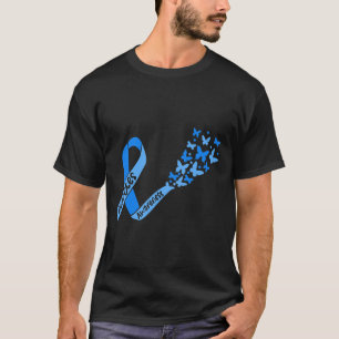 Camiseta Fita De Sensibilização Para A Diabetes E Borboleta