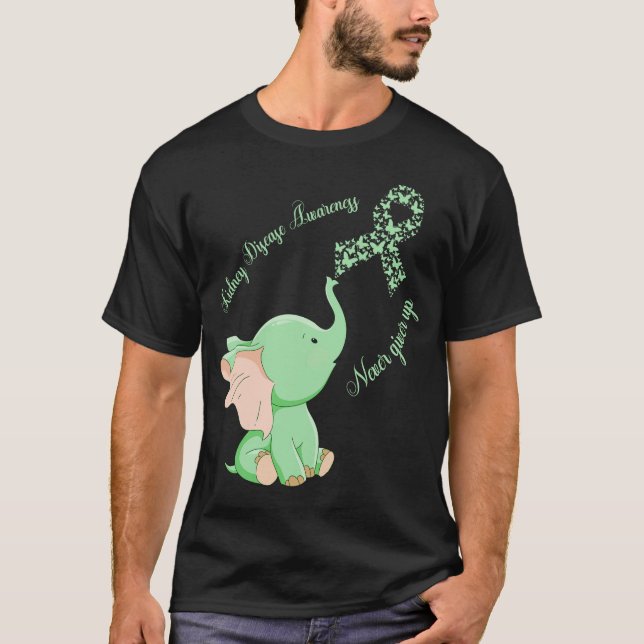Camiseta Fita de Sensibilização para a Doença Renal dos Ele (Frente)