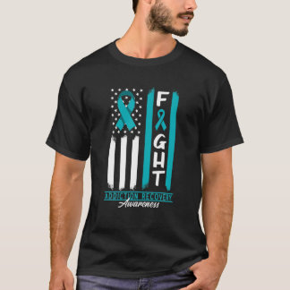 Camiseta Fita de Sensibilização para a Recuperação do Vício