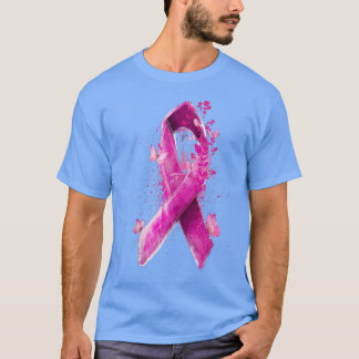 Camiseta Fita De Sensibilização Para O Cancer Rosa Em Outub