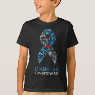 Camiseta Fita de Sensibilização para o Dia Mundial da Diabe
