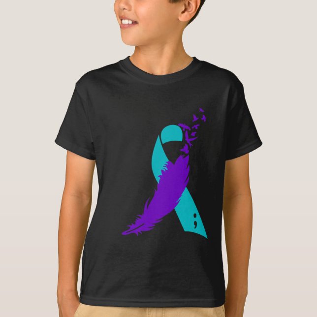 Camiseta Fita de Sensibilização para o Suicídio do Semicolã (Frente)