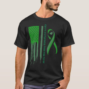 Camiseta Fita de Suporte à Família Verde para Sensibilizaçã