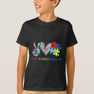 Camiseta Fita do Amor pela Paz Conscientização do Autismo A