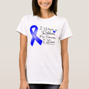 Camiseta Fita do cancer retal alguém amor de I