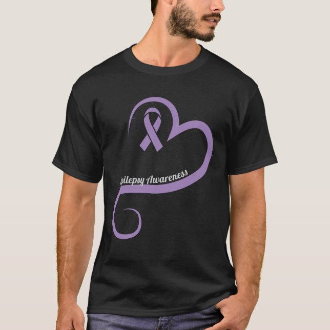 Camiseta Fita do Coração de Sensibilização para a Epilepsia (Frente)