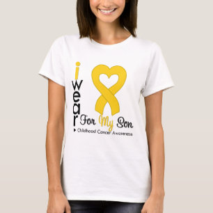 Camiseta Fita do coração do ouro do cancer da infância p