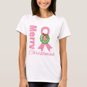Camiseta Fita do Feliz Natal da consciência do cancro da