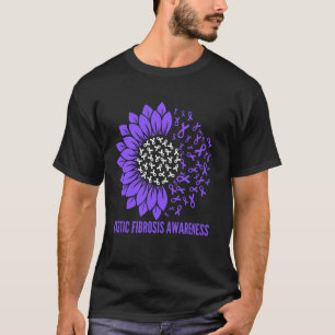 Camiseta Fita do Girassol Roxa de Conscientização da Fibros
