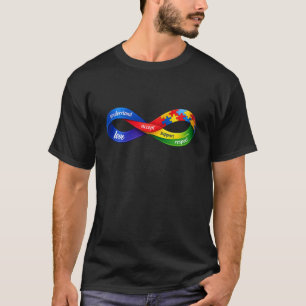 Camiseta Fita do Infinito do Autismo Design Fofo Neurodiver