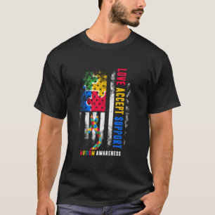 Camiseta Fita do Mês de Conscientização do Autismo Amor Ace