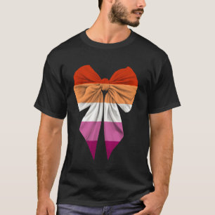 Camiseta Fita do Orgulho da Bandeira Lésbica Laço Sedutor G
