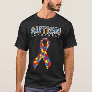 Camiseta Fita do quebra-cabeça da consciência do autismo