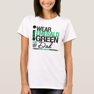Camiseta Fita do verde esmeralda do câncer de figado para