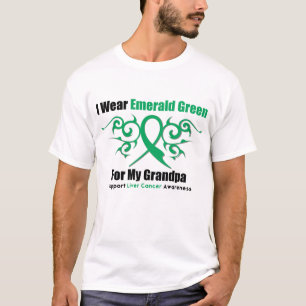 Camiseta Fita do verde esmeralda (vovô) - câncer de figad