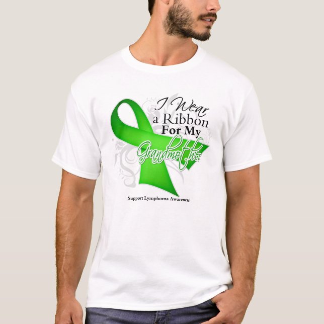 Camiseta Fita do verde limão da avó - linfoma (Frente)