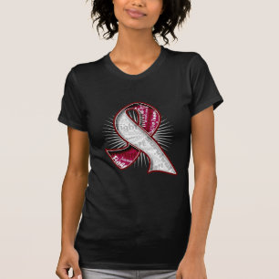 Camiseta Fita do Watermark do slogan do cancer de garganta