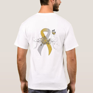 Camiseta Fita Dourada e Prateada com Borboleta