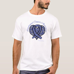 Camiseta Fita esofágica do coração do mosaico do cancer