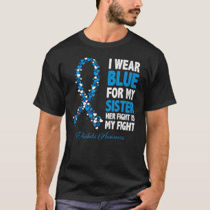 Camiseta Fita Eu Visto Azul Para A Irmã A Luta É Minha Luta