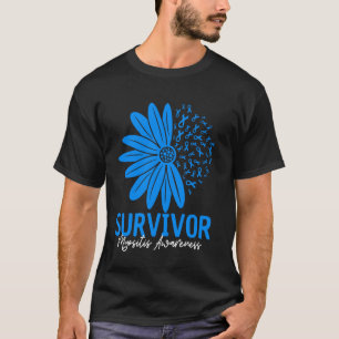 Camiseta Fita Flor de Conscientização da Miosite Sobreviven
