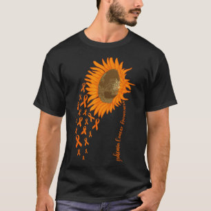Camiseta fita laranja de conscientização do câncer de leuce