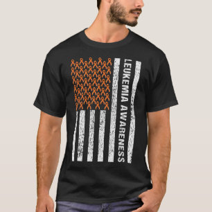 Camiseta Fita Laranja de Conscientização do Câncer de Sangu
