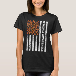 Camiseta Fita Laranja de Conscientização do Câncer no Sangu