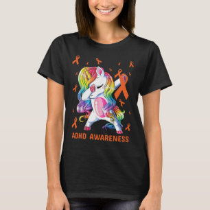 Camiseta Fita laranja de dabbing unicórnio de conscientiza