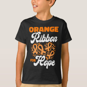 Camiseta Fita Laranja para Esperança Conscientização do Cân