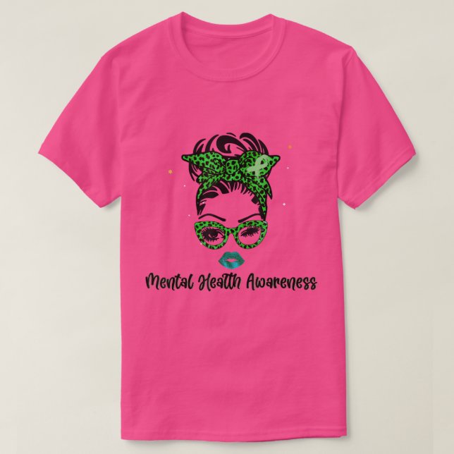 Camiseta Fita Mensagem de Fita Muda Consciência Mental Saúd (Frente do Design)