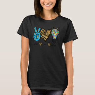 Camiseta Fita Puzzle Autismo Paz Amor Conscientização do Au