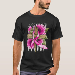 Camiseta Fita Rosa Cristã Friso Rosa Cance De Girassol