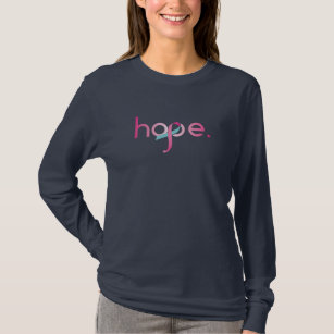 Camiseta Fita Rosa de Consciência do Cancer da Mama Esperan