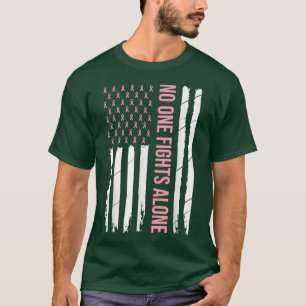 Camiseta Fita Rosa de Consciência do Cancer da Mama EUA F