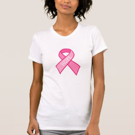Camiseta Fita Rosa de Fita de Consciência do Cancer da Mama