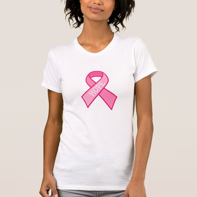 Camiseta Fita Rosa de Fita de Consciência do Cancer da Mama (Frente)