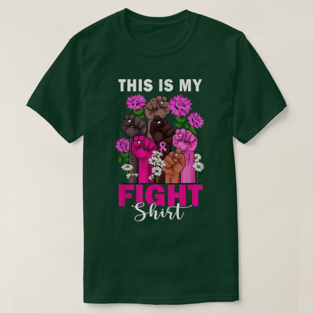 Camiseta Fita Rosa de Suporte ao Guerreiro do Cancer de Mam (Frente do Design)