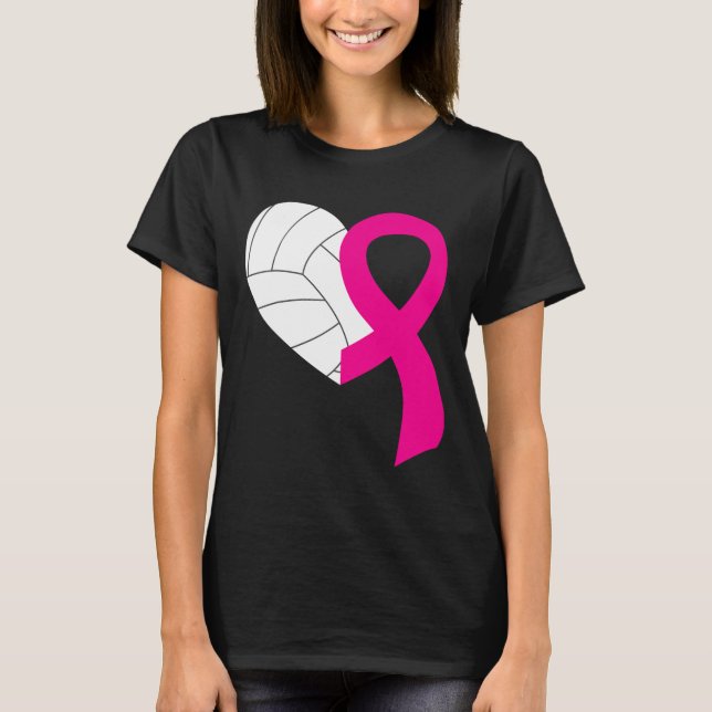 Camiseta Fita Rosa de Voleibol e Alavanca do Cancer de Mama (Frente)