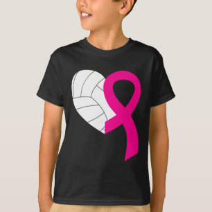 Camiseta Fita Rosa de Voleibol e Alavanca do Cancer de Mama
