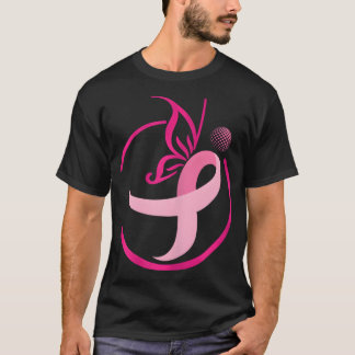 Camiseta Fita Rosa Fita Gado-Borboletas Cancer
