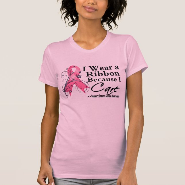Camiseta Fita Rosa Porque Eu Me Preocupo - Cancer Da Mama (Frente)