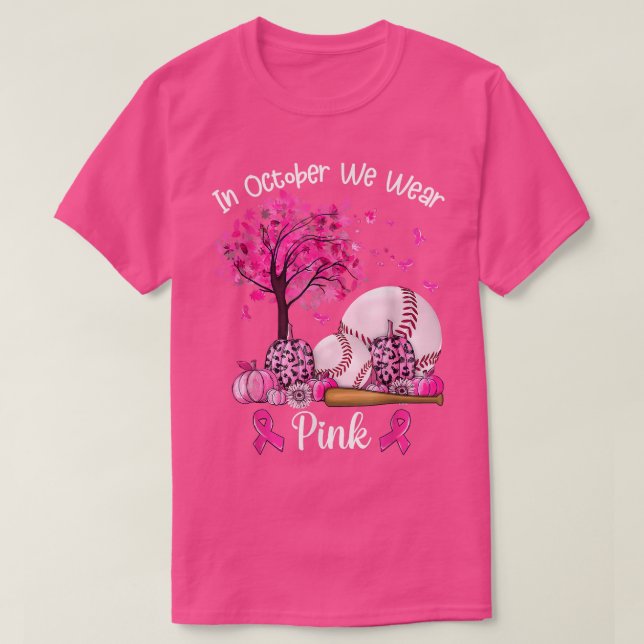 Camiseta Fita Rosa Rosa de Consciência do Cancer da Mama Ba (Frente do Design)